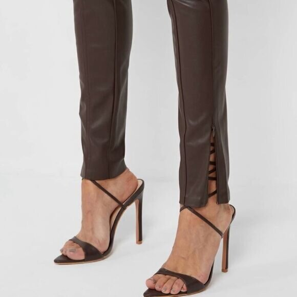Vegan Leather & Suede Ribbed Legging - Picture 2 of 16